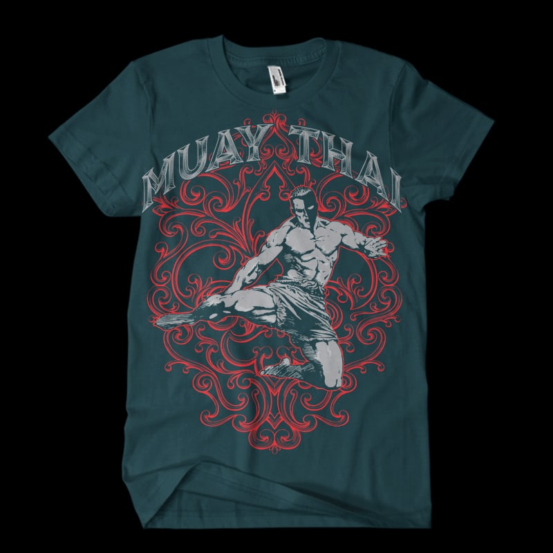 Muay Thai Tshirt design t shirt designs for printful