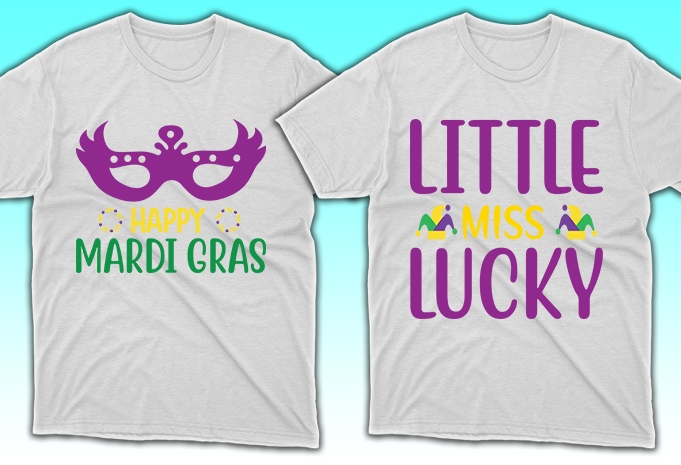 100 Print Ready Mardi Gras T-shirt Designs Bundle