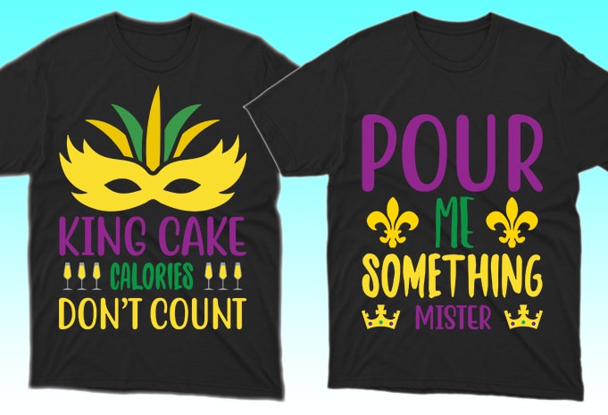 100 Print Ready Mardi Gras T-shirt Designs Bundle