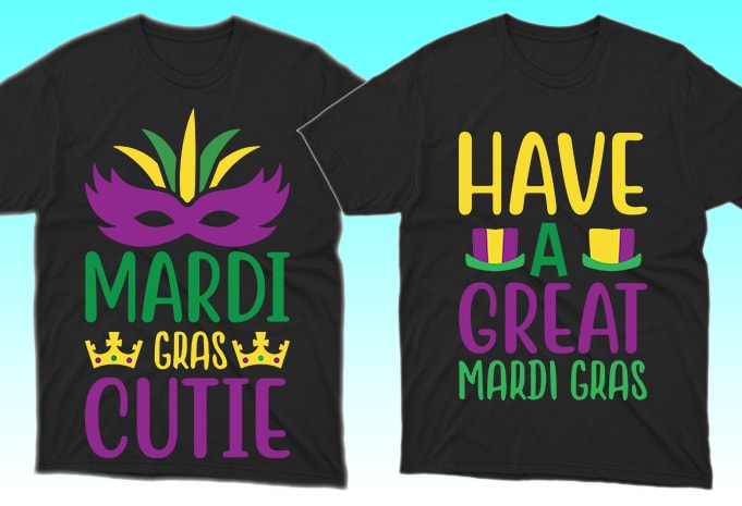 100 Print Ready Mardi Gras T-shirt Designs Bundle