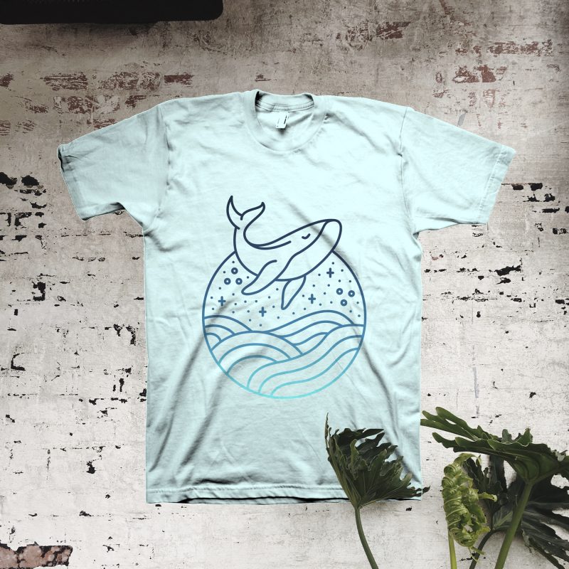 Jumping Whale graphic t-shirt design - Buy t-shirt designs