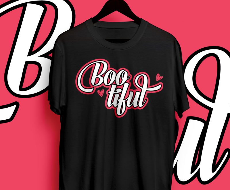 Bootiful Typography – T-Shirt – Design t-shirt designs for merch by amazon