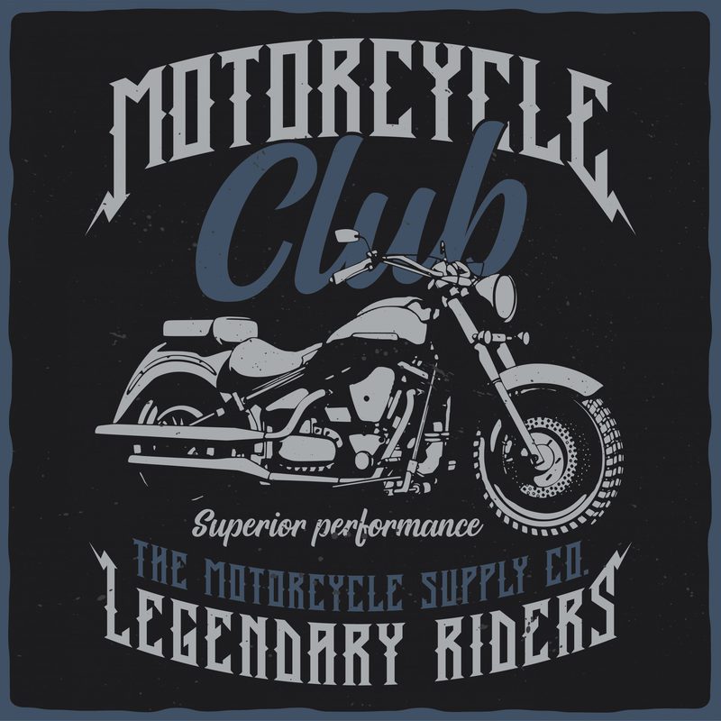 Motorcycle club. Editable vector t-shirt design. - Buy t-shirt designs