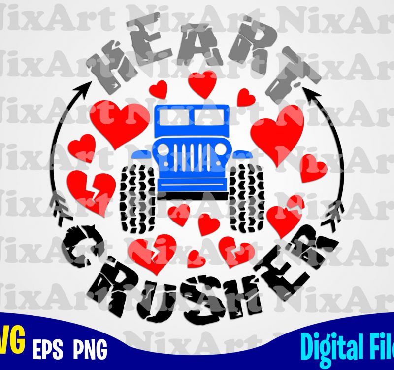 Download Heart Crusher Valentine Truck Love Valentine Heart Funny Design Svg Eps Png Files For Cutting Machines And Print T Shirt Designs For Sale Buy T Shirt Designs