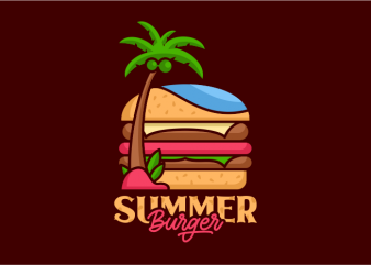 Summer Burger tshirt design vector