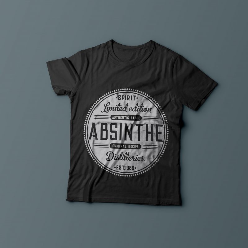 Absinthe label t shirt design for sale - Buy t-shirt designs