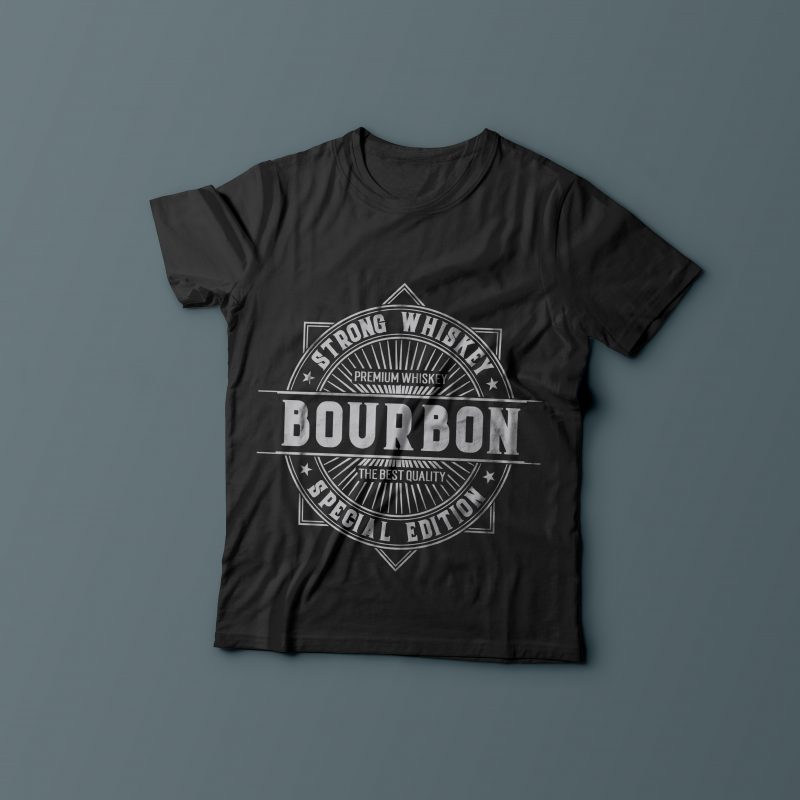 Bourbon label t shirt design for sale - Buy t-shirt designs