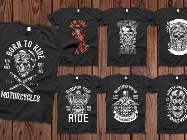 Bundle skull bikers vector designs 50%off