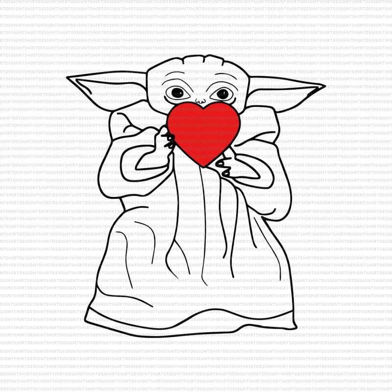 Download Baby Yoda Heart Svg