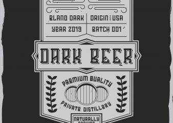 Dark beer label design