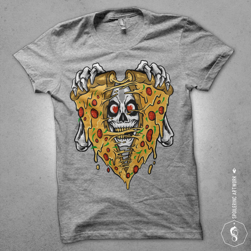 pizza boo t shirt designs for print on demand