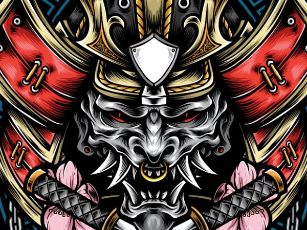 Oni samurai t-shirt design