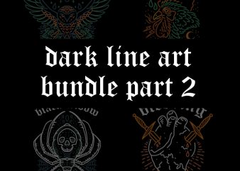 dark line art bundle part2 tshirt design