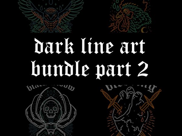 Dark line art bundle part2 tshirt design