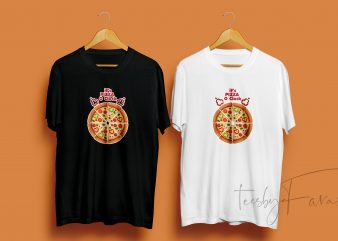 Pizza O Clock print ready t shirt design