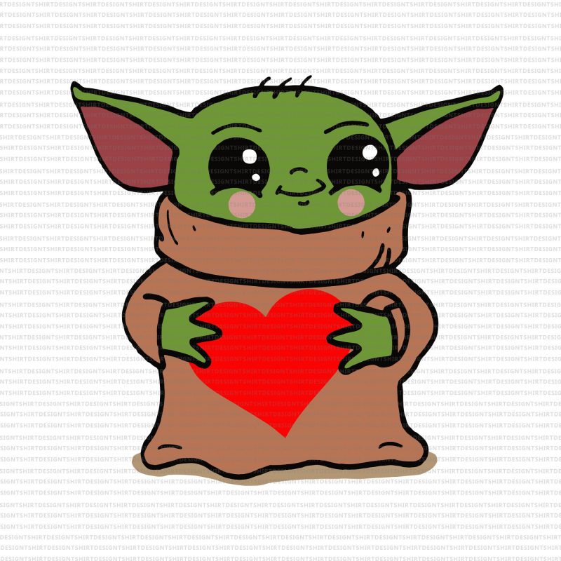 Baby yoda valentine svg,Baby yoda heart svg,Baby yoda heart png,Baby ...