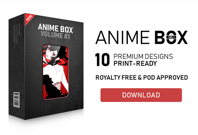 Anime Box #1 T-Shirt Design Bundle - Buy t-shirt designs