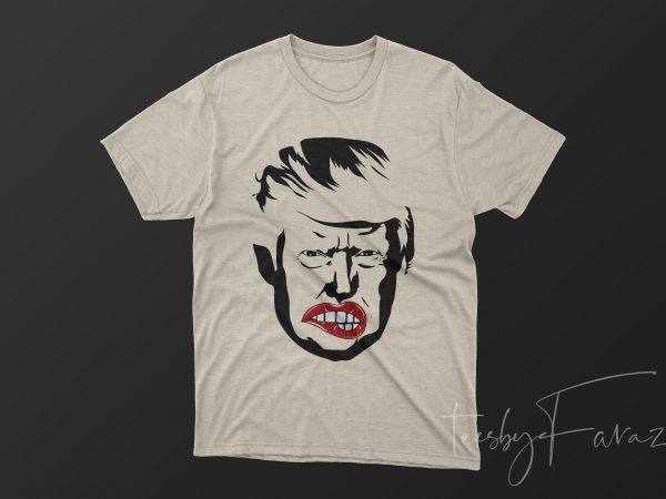 Trump face3 t-shirt design print ready png