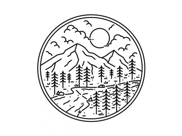 Print Templates Mountain T Shirt Design Graphic by ri1921004