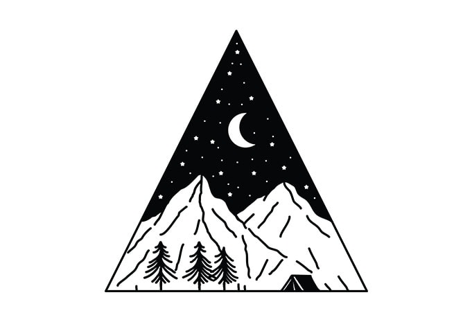 Night Camping Triangle t shirt design for sale - Buy t-shirt designs