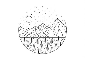 Mountain and Trees ready made tshirt design - Buy t-shirt designs
