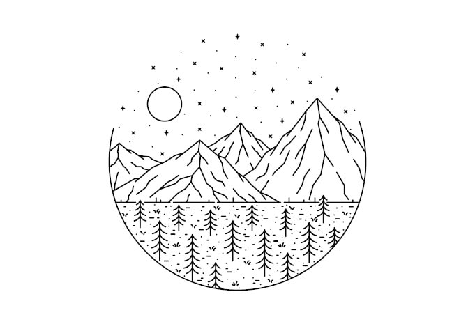 Mountain and Trees ready made tshirt design - Buy t-shirt designs