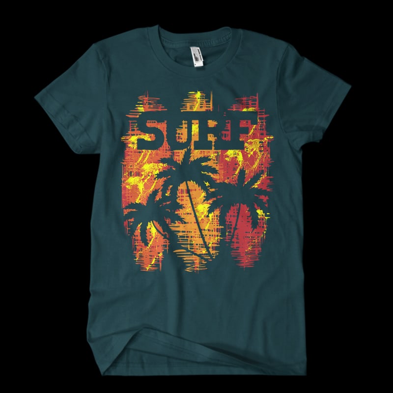 surf time print ready t shirt design