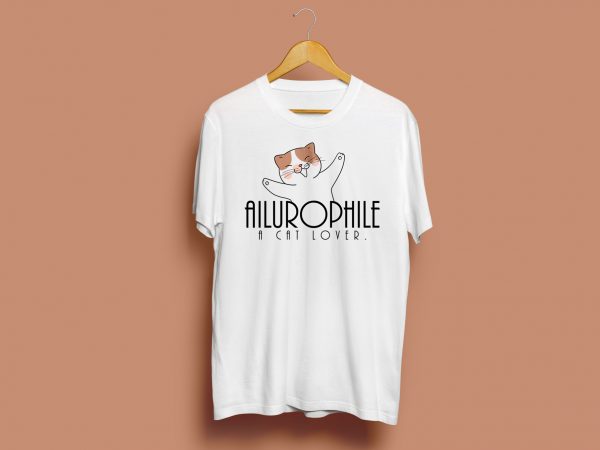 Ailurophile – cat – meow t-shirt design for commercial use