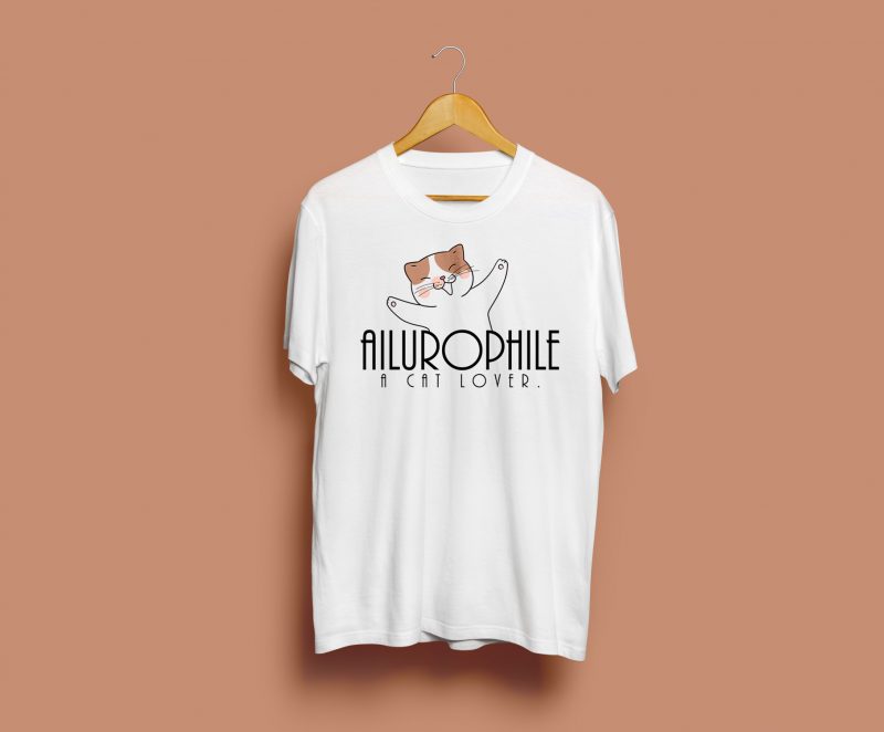 Ailurophile – Cat – meow t-shirt design for commercial use