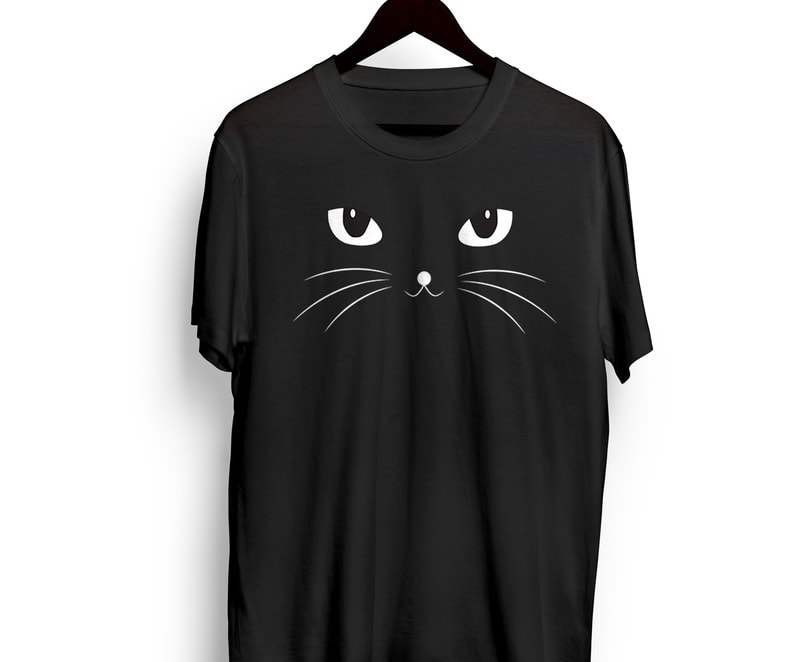 Black CAT graphic t-shirt design for sale - Buy t-shirt designs