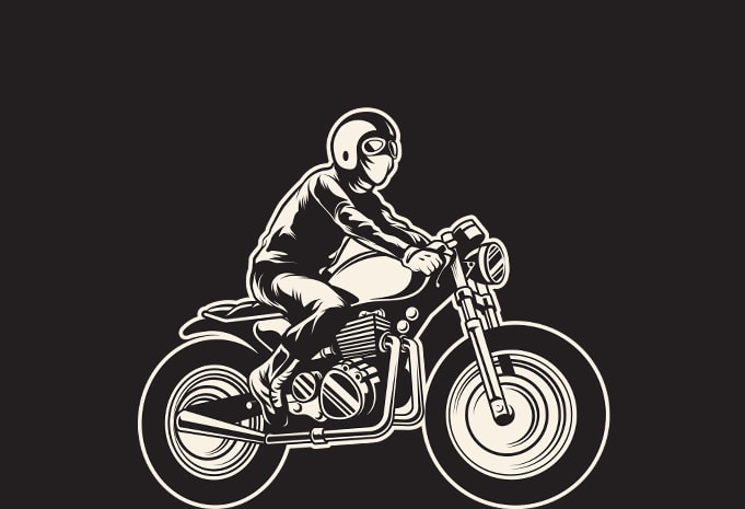 Download Cafe Racer Print Ready T Shirt Design