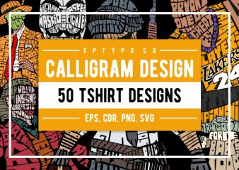 50 Calligram Tshirt Designs