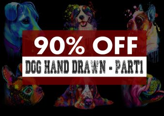 Super Cool Dog Hand Drawn Bundle – Part 1 -22 Designs