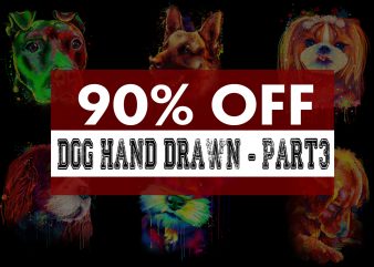 Super Cool Dog Hand Drawn Bundle – Part 3 -22 Designs