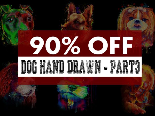 Super cool dog hand drawn bundle – part 3 -22 designs