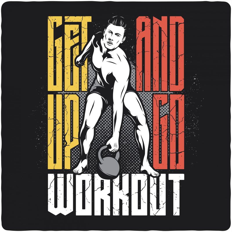 Get up and go workout vector t-shirt design - Buy t-shirt designs