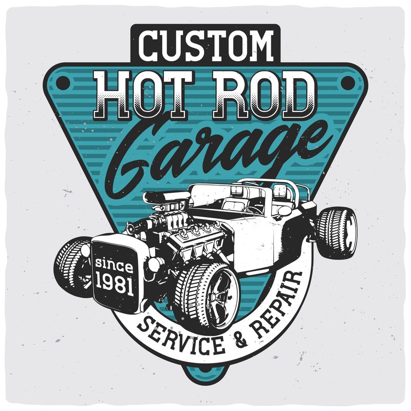 Custom Hot Rod Garage vector t-shirt design - Buy t-shirt designs