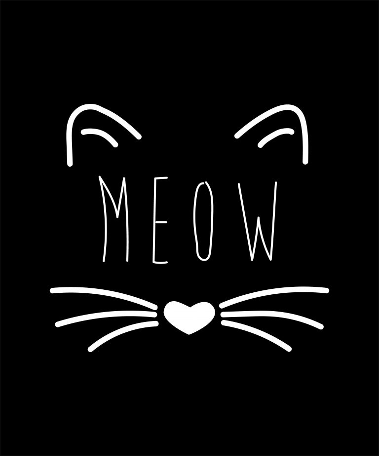 MEOW Cat print ready t shirt design SVG, EPS, AI, JPG, PNG - Buy t