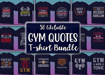 50 Editable GYM Tshirt Designs Bundle,t-shirt design png,buy t shirt design artwork, graphic t-shirt design,print ready t shirt design,commercial use t-shirt design,buy t shirt design