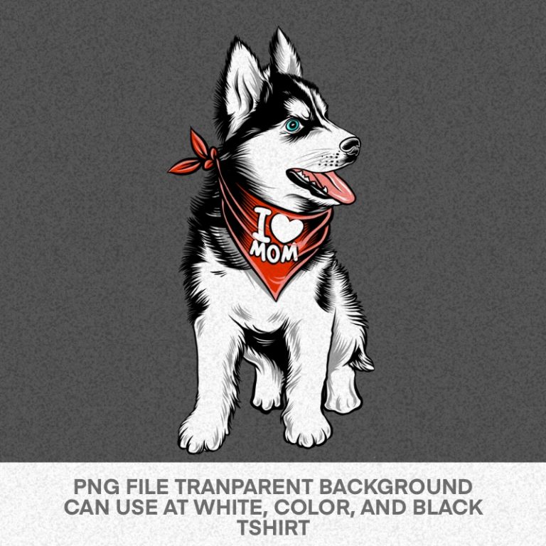 Love Husky Face Svg - Layered SVG Cut File