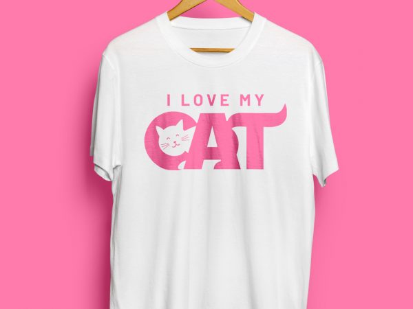 I love my cat buy t shirt design artwork