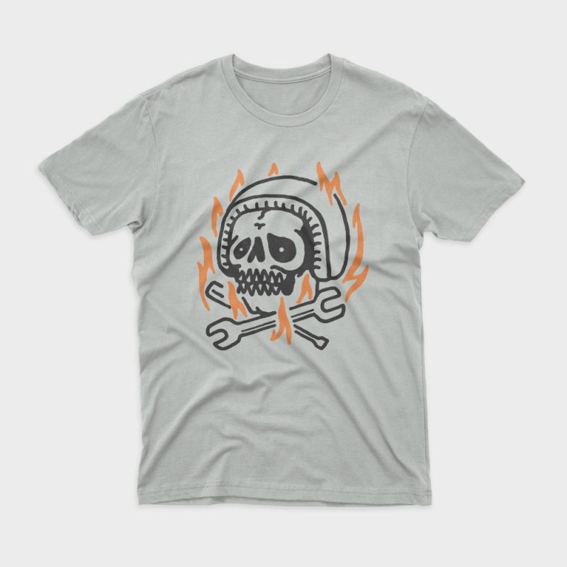 Skull Biker Fire t-shirt design png