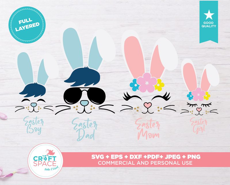 Download Easter Family SVG DXF PDF Cutting File for Cricut Explore ...