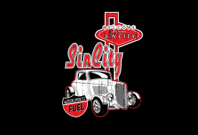 Vegas Old Car t shirt design for sale - Buy t-shirt designs