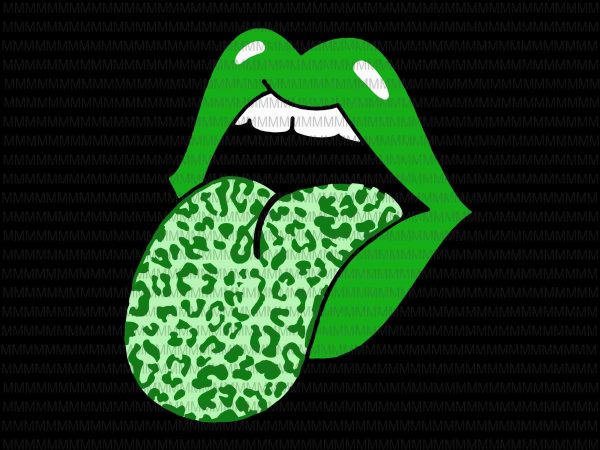 Green lips leopard tongue trendy graphic animal svg, green lips leopard tongue svg,png, dxf, eps, ai file buy t shirt design artwork