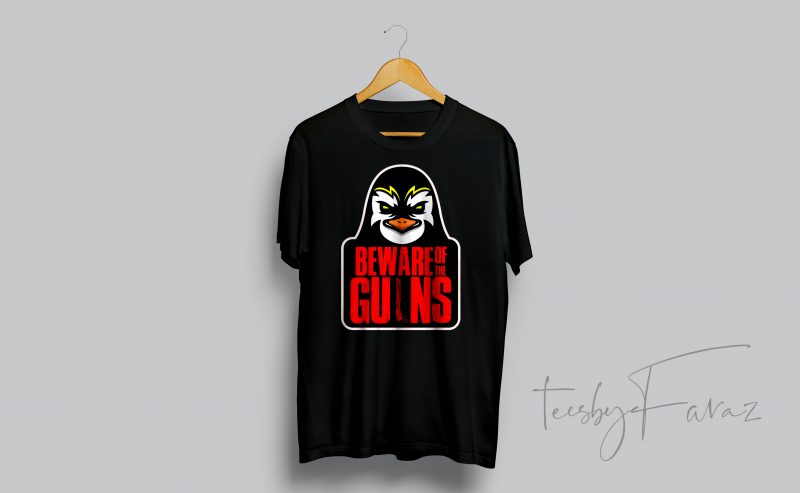 Beware of PenGUINS print ready t shirt design