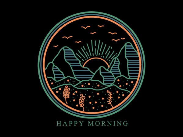 Happy morning graphic t-shirt design