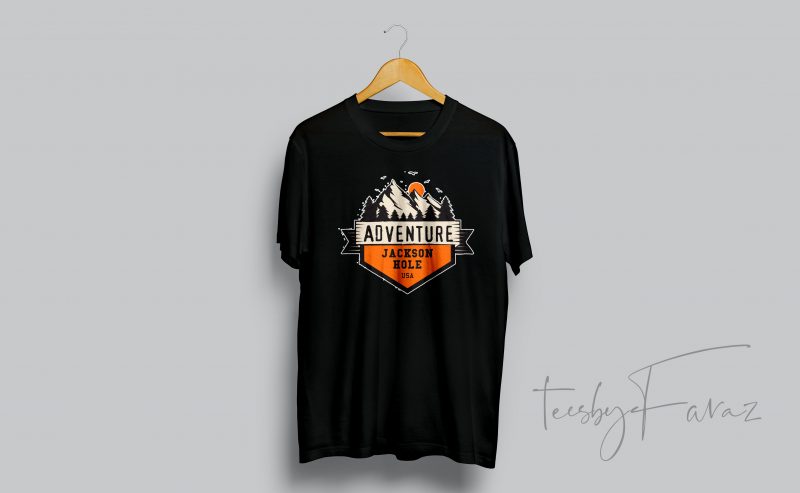 Retro Style Adventure T Shirt design premium quality