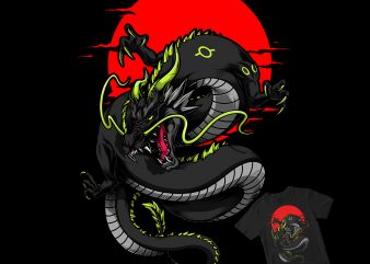 japanese dragon t shirt design template