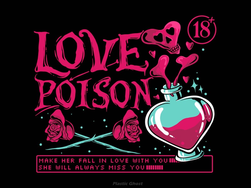 Free Love poison commercial use t-shirt design